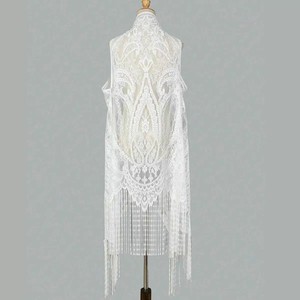 Blouse de <span class=keywords><strong>plage</strong></span> ajourée en <span class=keywords><strong>dentelle</strong></span> style européen et américain pour femme, châle de <span class=keywords><strong>plage</strong></span>, cardigan court tricoté anti-UV, grande taille - Product Image 4