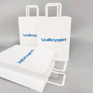 Hot Sale Custom Your Own Logo Recycled Kraft Paper Takeaway Food <b>Bag</b> with Flat Handles Flexo Printing OEM Design - Product Image 5