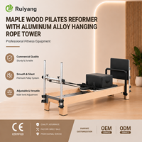 Reformer de Pilates Profesional de Madera de Arce con Torre de Cuerdas de Aluminio y Cama Central para Entrenamiento en Estudio