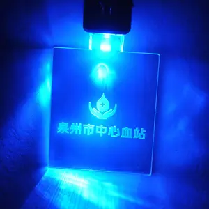 USB Rechargeable New Hot Selling Customized LOGO Colorful Badge ID Card Holder Glowing LED Lanyard