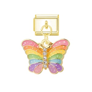 Breloques pendantes italiennes 9 mm en émail coloré, motif dessin animé, en acier inoxydable, pour bracelets modulaires, accessoires de bijoux DIY – Vente chaude - Product Image 5
