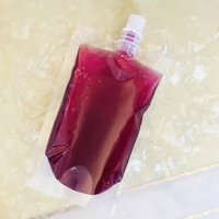 Poches Souples en Plastique Transparent avec Bec Verseur de 200 ml, Jetables, pour Boissons Liquides et Jus