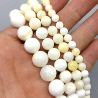 Perles de nacre MOP, perles de coquille de nacre naturelle, rondes et lisses pour la fabrication de bijoux de mode DIY, 4 mm, 6 mm, 8 mm, 10 mm