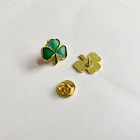 Insigne en métal personnalisé Ireland St. Patrick's Day Lucky Shamrock Trèfle à quatre feuilles Insigne Vintage Baked Lacquer Drip Oil Label Pin