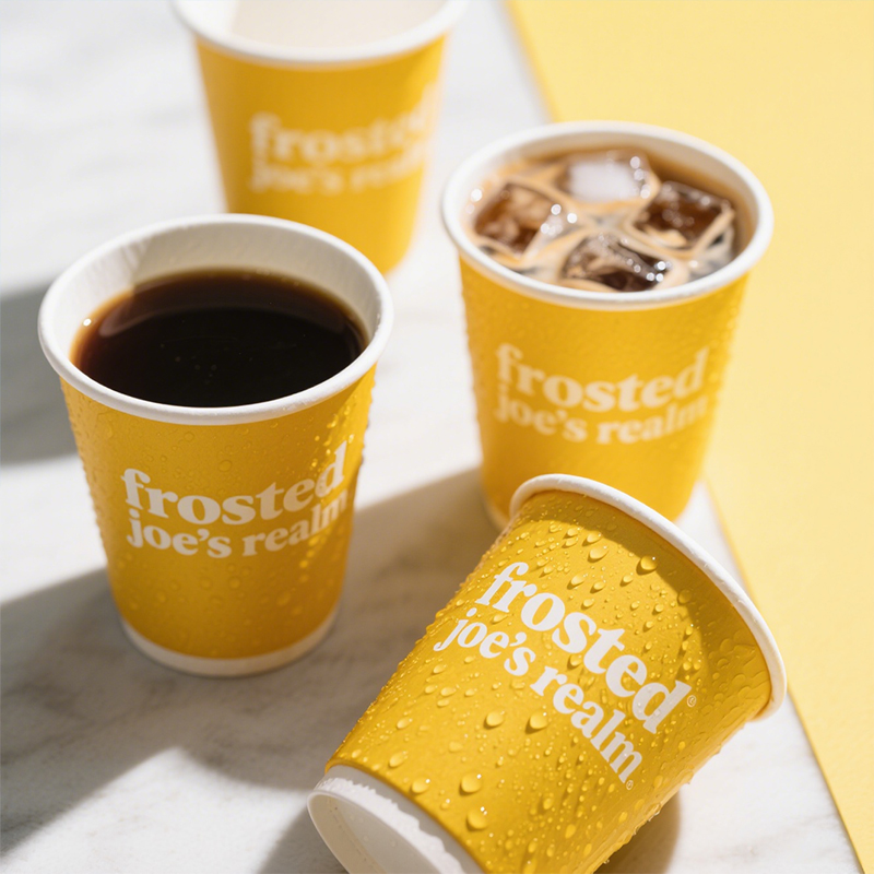 Custom Printed Biodegradable Disposable Branded Double Wall Takeaway Coffee Paper Cups with Lid