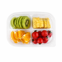 Conteneur en plastique transparent de qualité alimentaire PET, écologique, à clapet, pour fruits et légumes, logo personnalisable, fraise