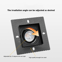 Cuadrado empotrado negro ajustable techo Downlight titular GU10 Socket o MR16 Base LED focos