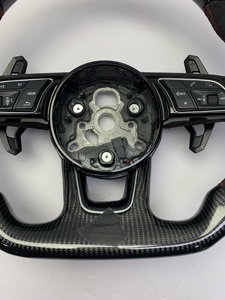 พวงมาลัยแต่ง <span class=keywords><strong>Audi</strong></span> คาร์บอนลายขาว Alcantara <span class=keywords><strong>RS</strong></span> พร้อม Paddle Shift แบบ Flat Bottom สำหรับ A3 A4 A5 A6 A7 <span class=keywords><strong>Q3</strong></span> Q5 Q7 Q8  แบบ OEM Plug and Play - Product Image 3
