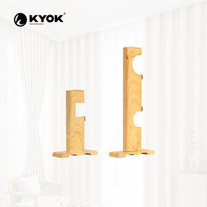 Barra de Cortina KYOK con Textura de Madera y Extremo Cuadrado de Cristal, Moderna y Elegante para Hogar u Oficina - Product Image 6