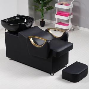 Chaise de salon de coiffure inclinable en céramique haut de gamme avec rinçage à l'eau, livraison gratuite, vente directe d'usine pour salons de coiffure - Product Image 4