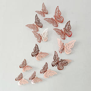 Decorazione <span class=keywords><strong>Murale</strong></span> 3D a Farfalla Rimovibile Adesivo Metallico per Camera da Letto Bambini Asilo Aula Decorazione per Feste - Product Image 6