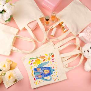 Bolsa de Tela de Algodón Gruesa para Decoración, Manualidades, Pintura, Reutilizable, para Diseñadores, Bolsa de <span class=keywords><strong>Compras</strong></span>, Promoción Escolar - Product Image 5