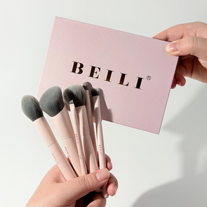 Juego de Brochas de Maquillaje Veganas Personalizadas de Viaje, con Pelo de Alta Calidad, para Base, Polvo, Iluminador, Sombras de Ojos y Difuminado - Product Image 2