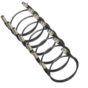 MAXIMON-Conector XLR macho hembra Mini de 3 pines, cubierta exterior de PVC plateado, adaptador de micrófono, <span class=keywords><strong>cable</strong></span> de audio (negro) - Product Image 1