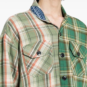 <span class=keywords><strong>Camicia</strong></span> a <span class=keywords><strong>quadri</strong></span> da <span class=keywords><strong>uomo</strong></span> con Design a <span class=keywords><strong>quadri</strong></span> in flanella a manica lunga bicolore personalizzata - Product Image 2