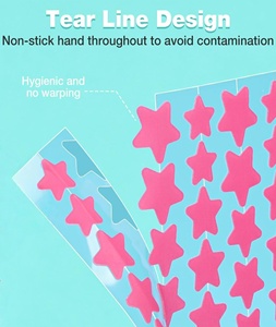 Patchs hydrocolloïdes en forme d'étoile et de cœur pour l'acné, faciles à retirer, avec bande détachable - Product Image 2