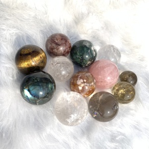 Boule de pierre précieuse de quartz de citrine rose de haute qualité, boule de cristal de quartz clair de guérison reiki, vente en gros - Product Image 3