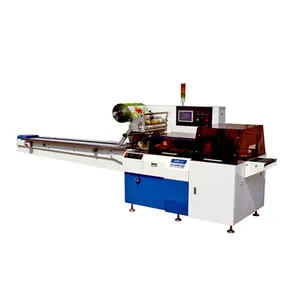 Automatic reciprocating packaging machine for snow cake, egg yolk pie chocolate and other regular objects.