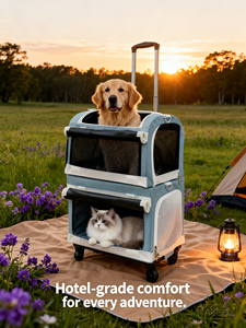 Large Capacity Double-layer <strong>Pet</strong> Suitcase Breathable for Spring and Summer Backpack Push-pull cat Handbag with Bus Design for <strong>Pet</strong> - Product Image 4