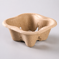 Support de tasses en papier kraft non imprimé pour quatre tasses, pliable et robuste, pour vente en gros, idéal pour les boissons à emporter et le thé au lait