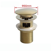 Robinet de lavabo de luxe en laiton épaissi, grande tête, plaqué PVD or, avec siphon escamotable doré, garantie 1 an