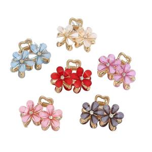 सुरुचिपूर्ण स्टाइलिश 4 सेमी डबल फूलों के बालों के लिए नए मीठे जस्ता मिश्र धातु बाल क्लिप - Product Image 6