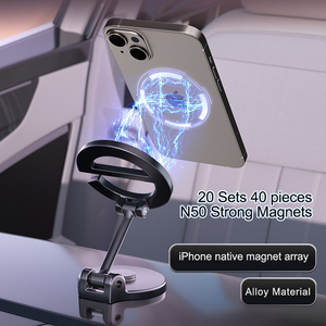 Support de téléphone magnétique créatif et robuste pour voiture, rotation à 360°, pliable, multi-angles, en alliage d'aluminium, support universel, Auto Msafe - Product Image 3