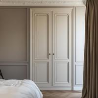 ZA élégant élégant en bois massif à panneau surélevé chambre armoires placard français pour intérieurs de luxe pour hôtels Villas Offre Spéciale