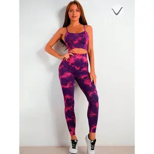 Conjunto Deportivo de Yoga Fitness Tie-Dye con Efecto Push-Up para Entrenamiento en Gimnasio - Product Image 3