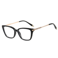 Lunettes anti-lumière bleue minimalistes pour femmes 81671 MS avec monture transparente, branches légères et accent carré en diamant