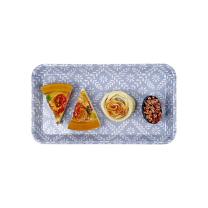 Plateau de service en mélamine en plastique <span class=keywords><strong>rectangulaire</strong></span> <span class=keywords><strong>à</strong></span> <span class=keywords><strong>fleurs</strong></span> blanches modernes - Product Image 6