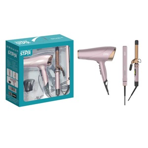 Ensemble de sèche-cheveux Winning Star (version export, usage domestique, séchage à l'air chaud et froid, lissage et bouclage) - Product Image 1