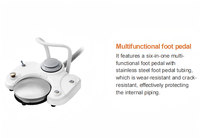 Fauteuil dentaire intelligent avec écran tactile 4,3 pouces, pédale ergonomique 6-en-1, table de traitement, crachoir en céramique et tabourets pour médecin et infirmière