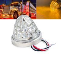 Vente en gros de feux de signalisation à LED multicolores de 3 pouces, 16 LED, avec cadre chromé, 12V/24V, 3000 lumens, pour remplacement sur camions et remorques