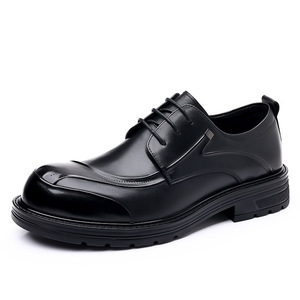 Zapatos de Negocios de Cuero de Primera Calidad para Hombre, Zapatos Derby Cómodos de Punta Ancha para Otoño, Zapatos de Novio de Cuero Genuino de Alta Gama - Product Image 1