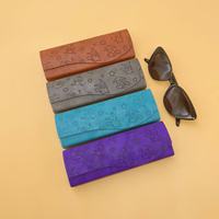 Étui rigide en cuir PU 2026 pour lunettes optiques avec cadre en fer et marqueur de référence fixe, étui à lunettes de soleil pour montures