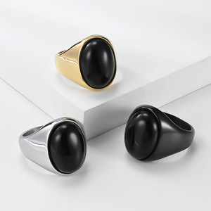 <span class=keywords><strong>Bague</strong></span> en acier inoxydable plaqué or Tempusort Fashion Jewelry avec pierre œil <span class=keywords><strong>de</strong></span> <span class=keywords><strong>tigre</strong></span> ovale noire <span class=keywords><strong>pour</strong></span> <span class=keywords><strong>homme</strong></span>, cadeau d'anniversaire - Product Image 5
