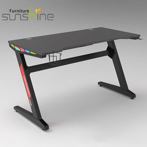 Mesa de juegos ergonómica para el hogar y la Oficina, ordenador grande con forma de <span class=keywords><strong>Z</strong></span>, con brillo lateral, Rgb - Product Image 6
