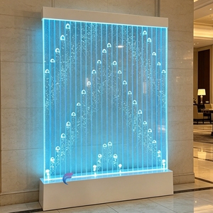 Panneau LED moderne en acrylique à bulles d'eau, séparateur de pièce autoportant avec structure de cadre translucide - Product Image 1