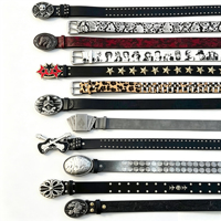 Ceintures de créateur en cuir de vachette pour hommes avec logo gravé personnalisé, boucle en alliage de zinc, style araignée, hip-hop, décontracté, Halloween, rock, punk, vente en gros OEM/ODM
