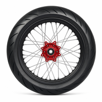 Ensemble de roues Supermoto Surron Ultra Bee 17 pouces, jante 7075, moyeu rouge CNC, pneu semi-slick, assemblage pour moto électrique tout-terrain