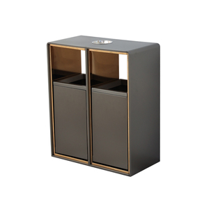 Ufficio pubblico commerciale moderno di lusso in <span class=keywords><strong>metallo</strong></span> doppio strada in acciaio inox per esterni <span class=keywords><strong>bidone</strong></span> della spazzatura per interni per hotel - Product Image 2