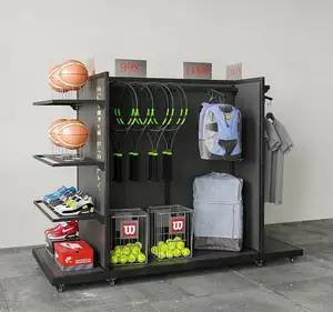 sportshop-regal verstellbares schauregal lebensmitteladen laden gewerbe gondolenaufstellungsregale sportgeräte organizer für ball