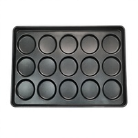 Plaque de cuisson et moule à hamburgers antiadhésifs en acier et aluminium robuste de 4 pouces, 15 cavités, résistantes au four, pour la préparation de burgers