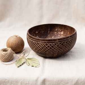 Tazón de Coco Biodegradable Hecho a Mano, Contenedor de Alimentos Ecológico, Impresión Gráfica Personalizada, Fabricante OEM Confiable - Product Image 1