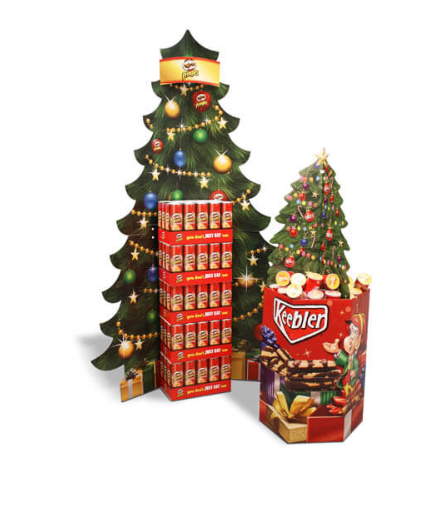 Apache Custom Christmas Day Cardboard Display Stand Supermarket Corrugated Cardboard Display Stand for Festival — view 3
