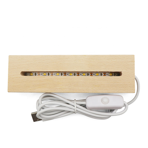 ที่กำหนดเองไม้บีช Led ฐาน Lampara 3D ฐานคืนอะคริลิฐานแสงสำหรับต<span class=keywords><strong>ก</strong></span>แต่งห้องนอน - Product Image 5