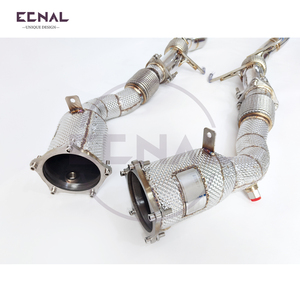 Downpipe e Tubo Anteriore in Acciaio Inox per <span class=keywords><strong>Porsche</strong></span> <span class=keywords><strong>Cayenne</strong></span> 957 3.6L 4.8L 4.8T (2006-2010), Spessore 1.5mm - Product Image 5