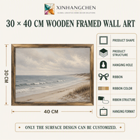 Art mural personnalisé sur le thème de la côte, paysage côtier, 30 x 40 cm, décoration murale personnalisée