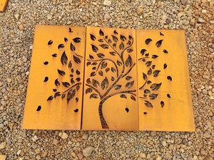 Cloison décorative personnalisée en acier Corten et aluminium, découpée au laser CNC, ignifuge, étanche, résistante aux intempéries et éclairée - Product Image 6